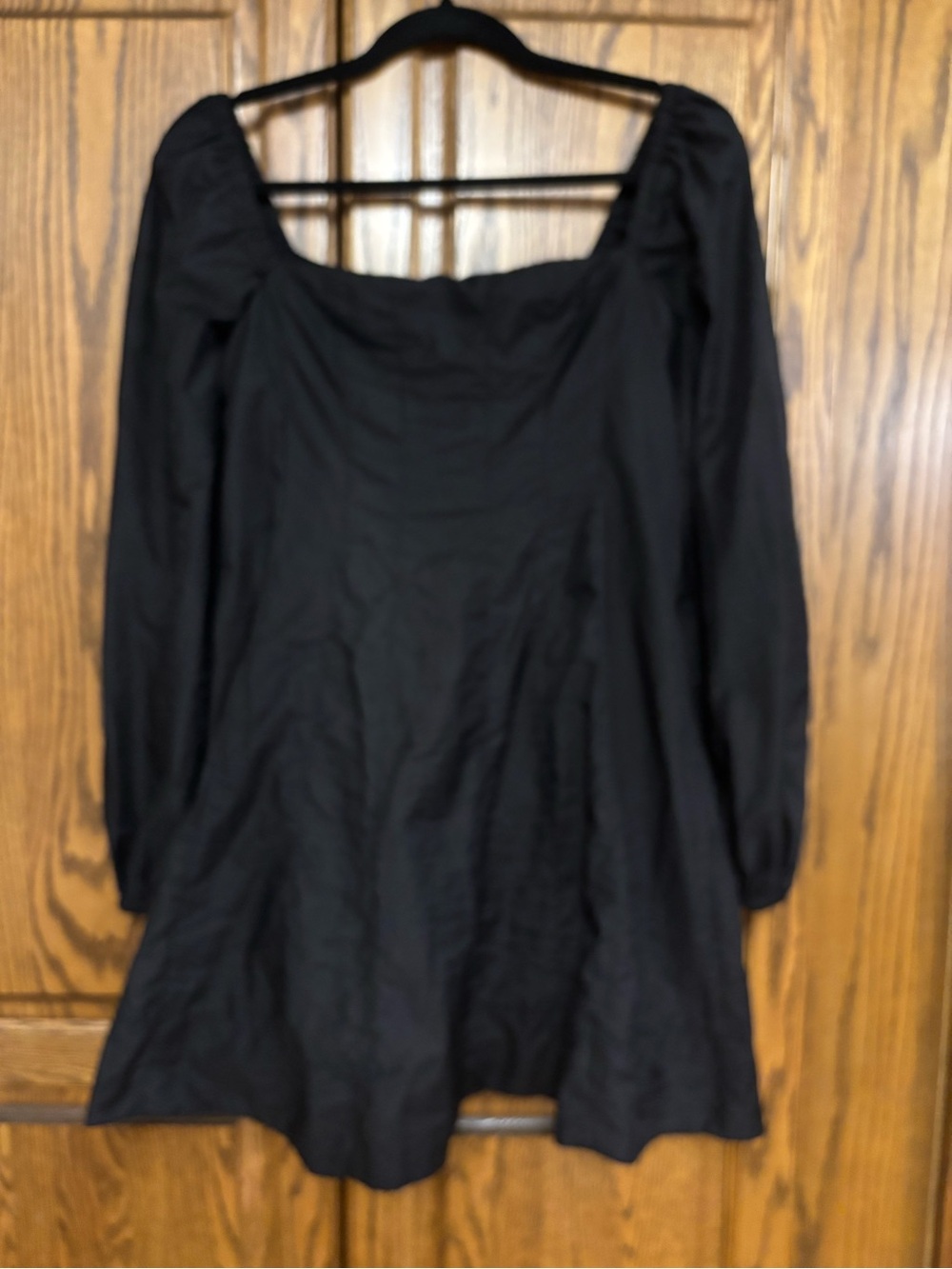 Dynamite Black Long Sleeve Square Neck Mini Dress size medium